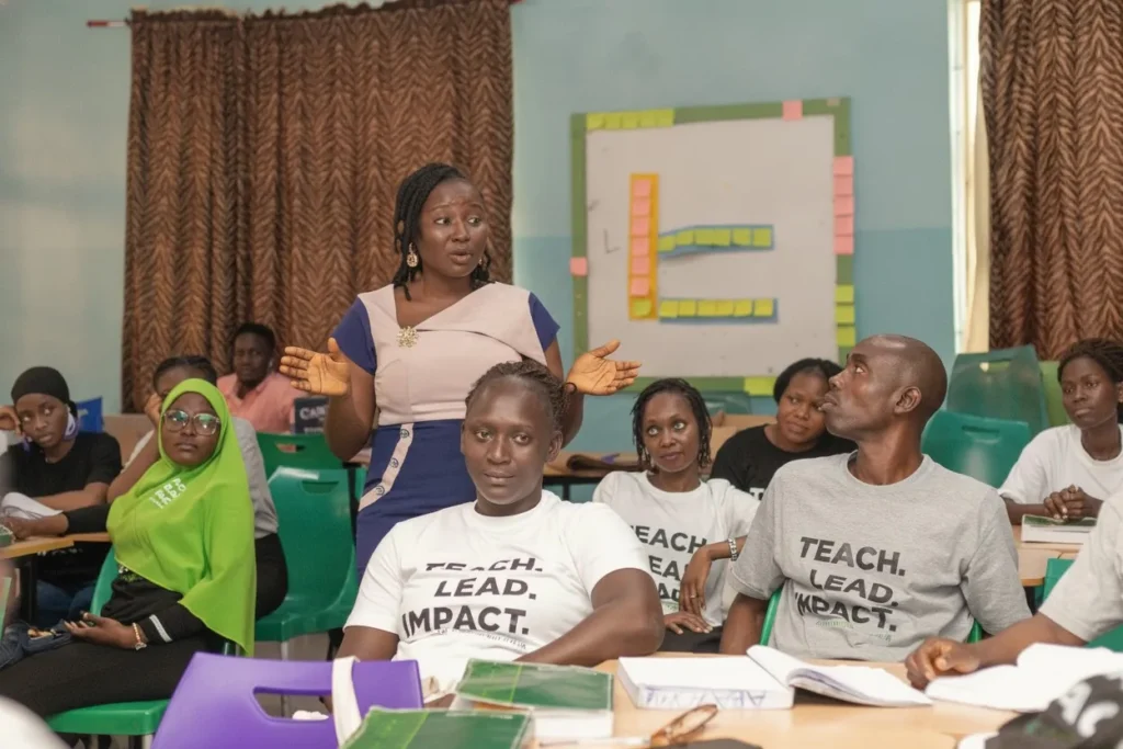 Teachers at a professional development session